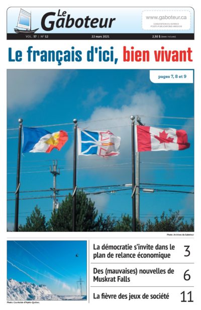 La Une de l'édition du 22 avril 2021 du journal Le Gaboteur, Le Français D'ici, Bien Vivant